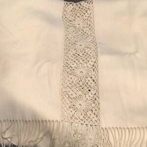 Nordstrom Cream Lace Detail Cashmere Wrap